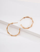 Lightweight Bamboo Hoop Earrings | S925 Sterling Silver | Hypoallergenic Vintage Hoops