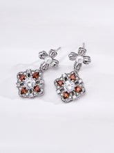 Vintage Treasure Flower Cluster Earrings with Garnet Zircon & Pearls