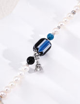 Black Onyx & Nepalese Handmade Glass Bracelet