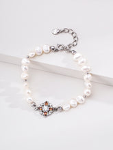Vintage Floral Natural Pearl S925 Sterling Silver Bracelet