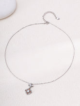Vintage Four-Petal Flower Pearl Zircon S925 Sterling Silver Necklace