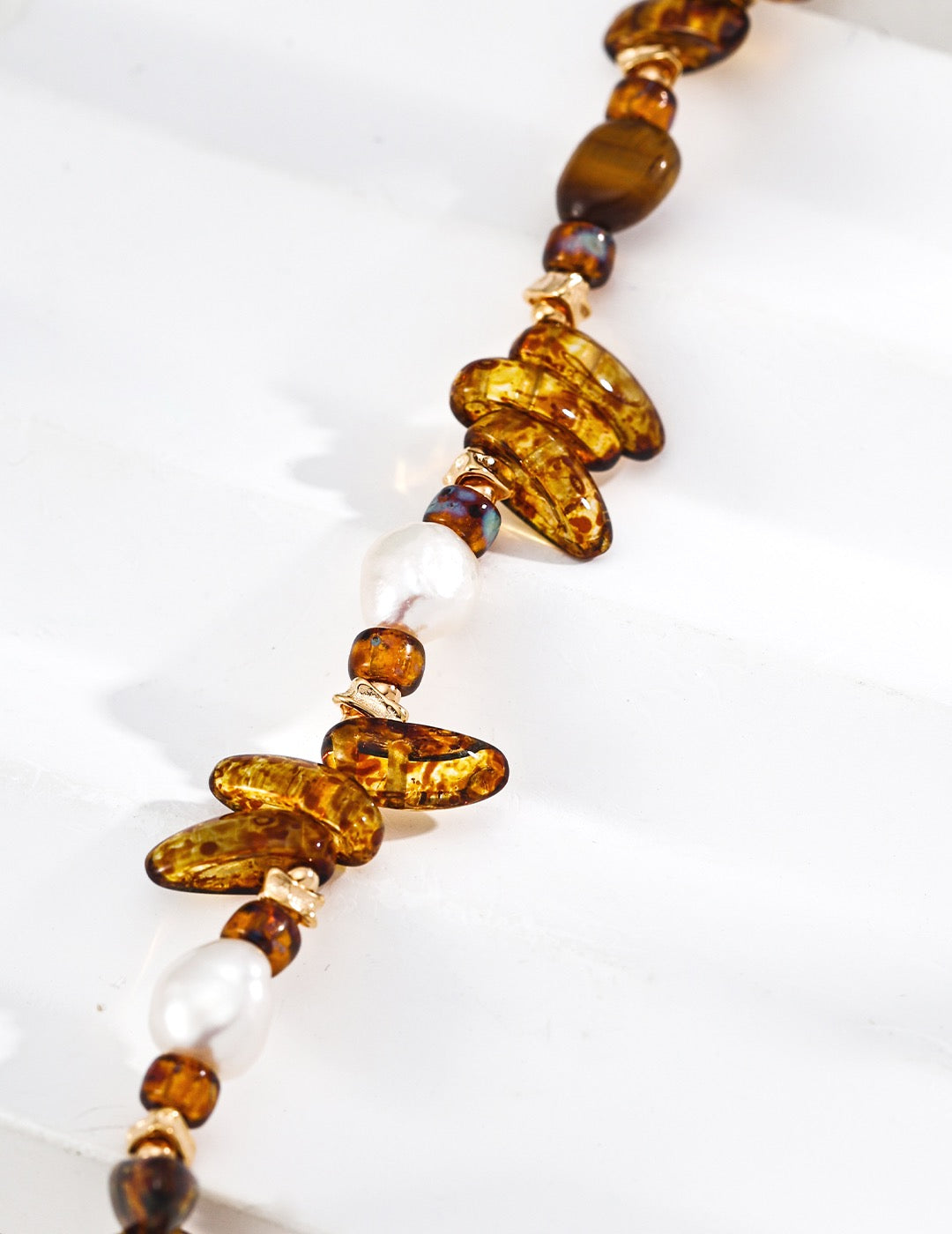 S925 Sterling‑Silver Vintage Bracelet, Natural Pearl, Czech Glass & Tiger’s Eye