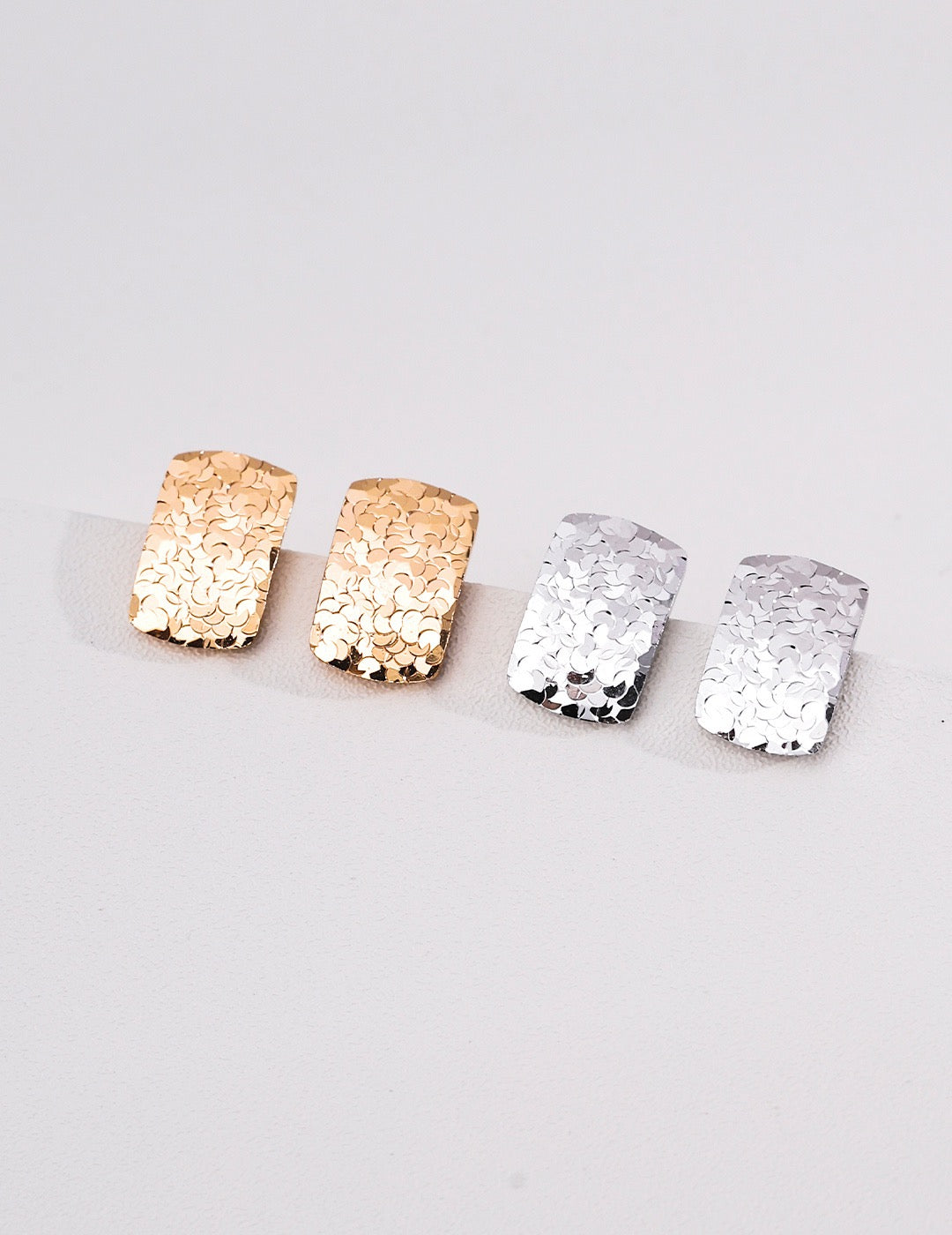 S925 Sterling Silver Minimalist Vintage Stud Earrings, Vintage Gold & Platinum Plated