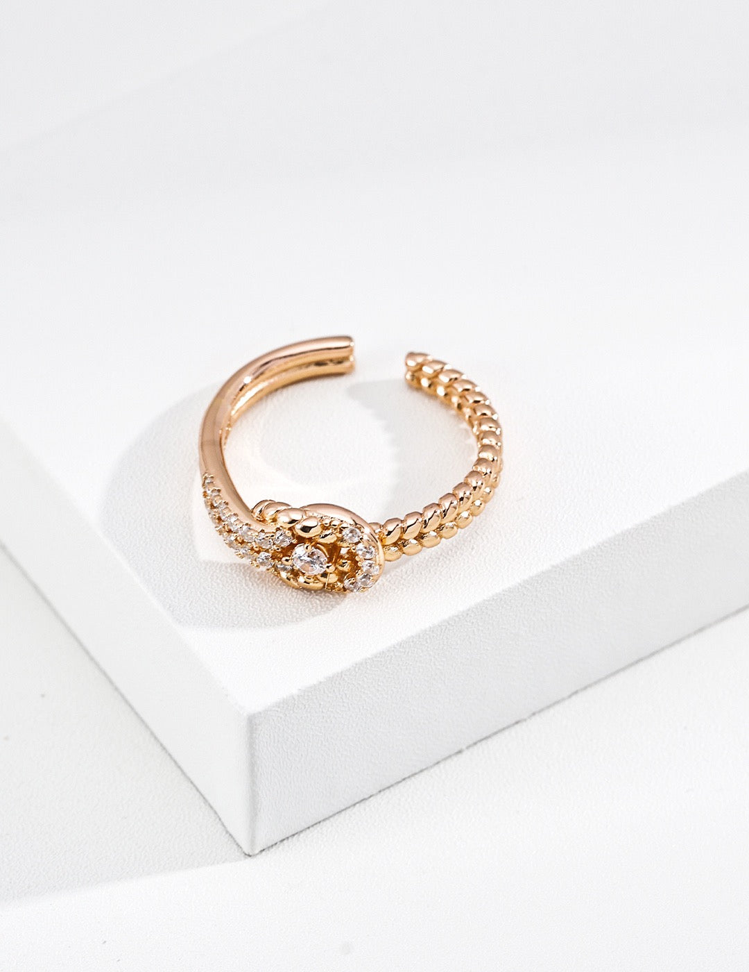 S925 Sterling Silver Snake Shape Cubic Zirconia Open Adjustable Ring