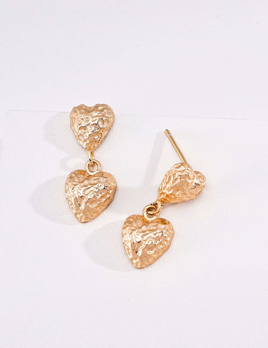 S925 Sterling‑Silver Vintage Matte Heart Earrings
