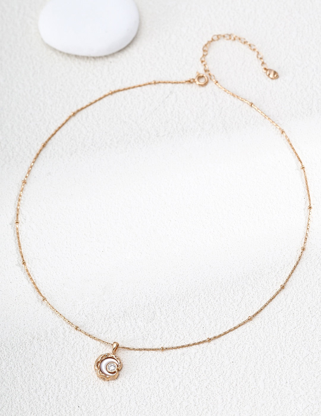 S925 Sterling‑Silver Moon‑Star Mother‑of‑Pearl Necklace, Night‑Sky Themed Choker