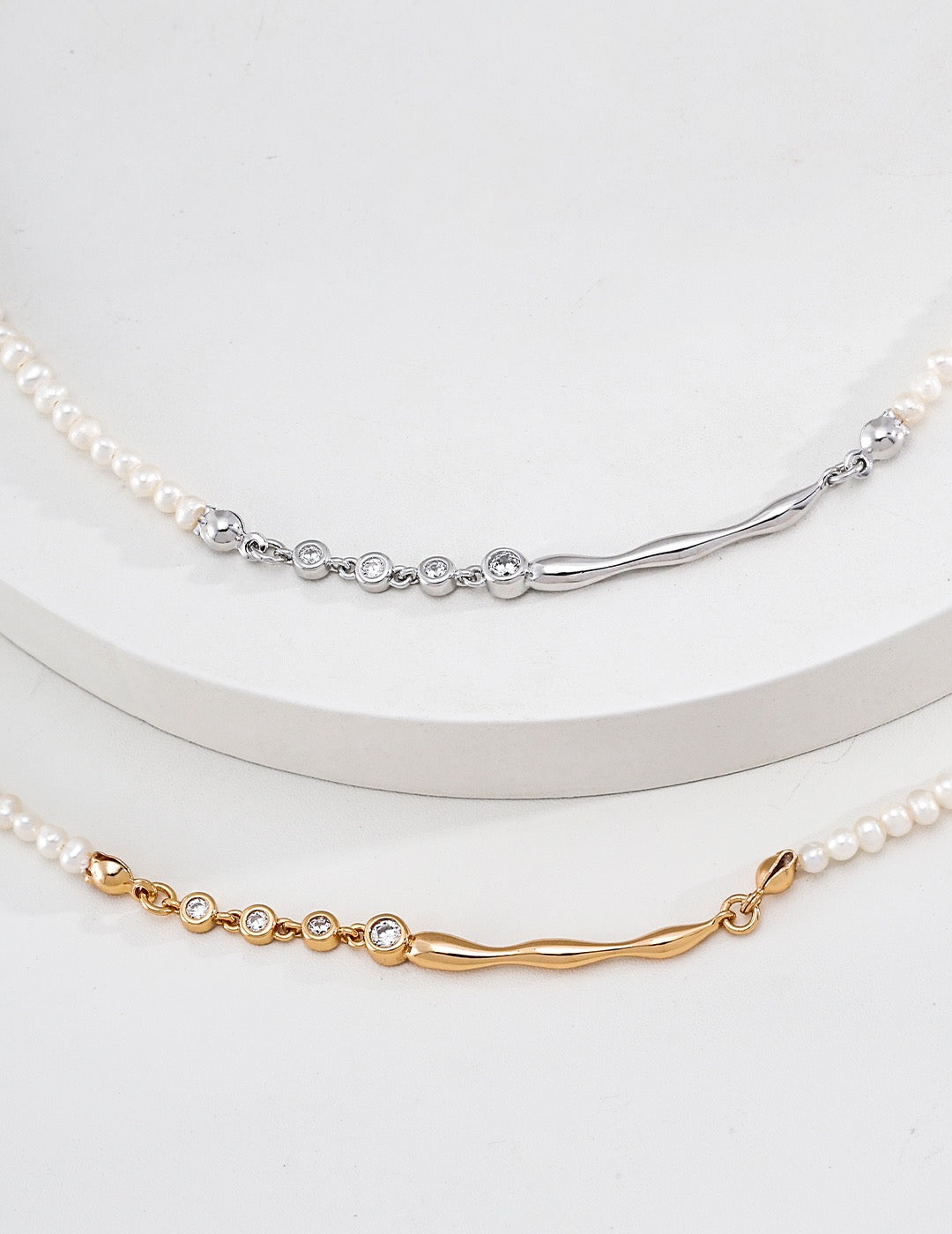 Ins Style Multi Drop Zircon Necklace, S925 Sterling Silver Layered Pendant Necklace