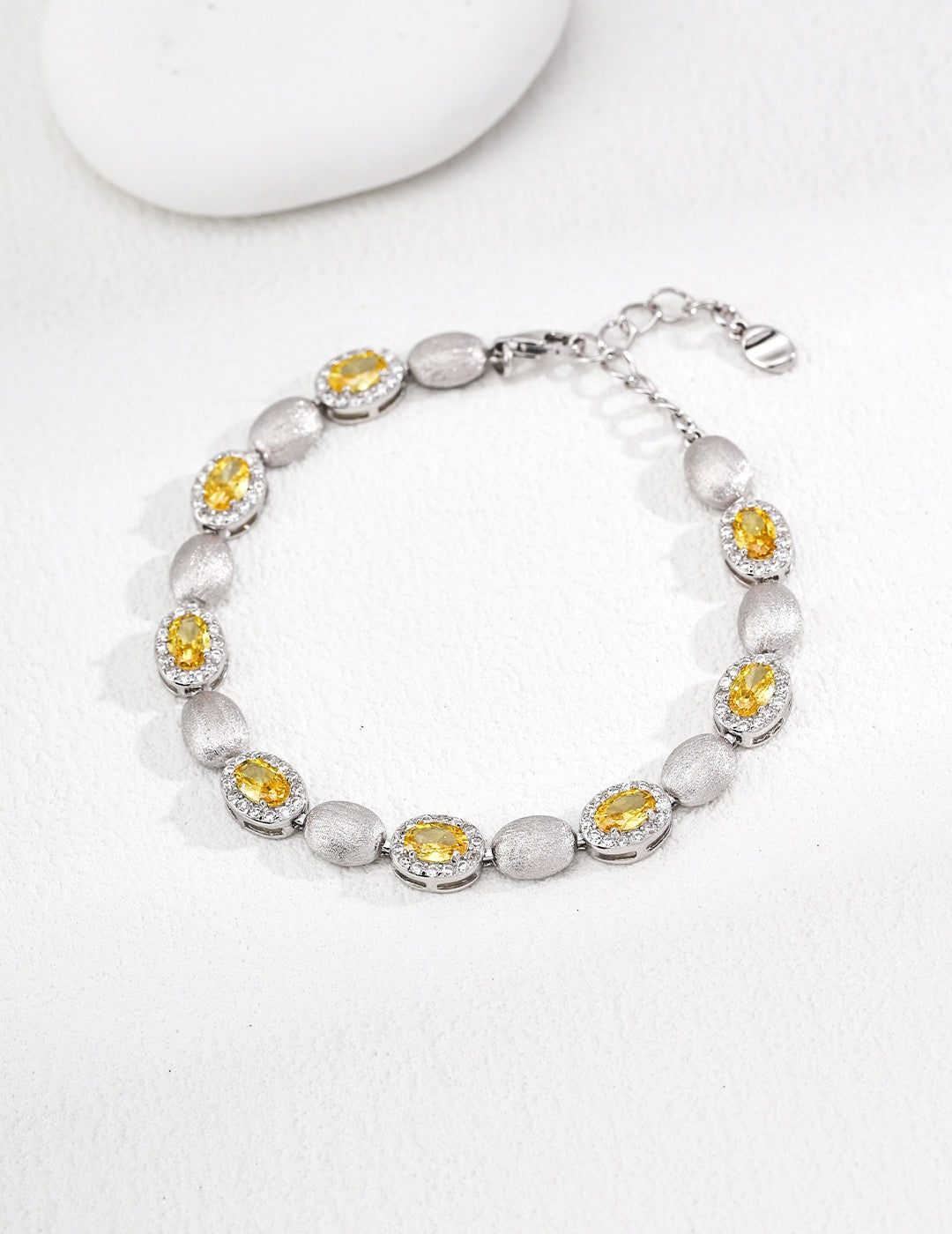 S925 Sterling‑Silver Vintage Cubic Zirconia Bracelet