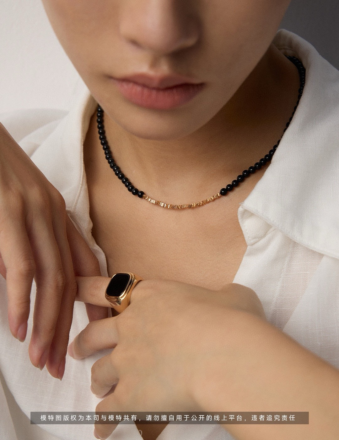 S925 Sterling Silver Minimalist Black Onyx Signet Ring