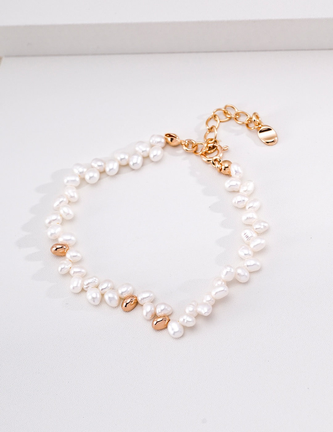 Minimalist S925 Sterling Silver Bracelet with Natural Pearls