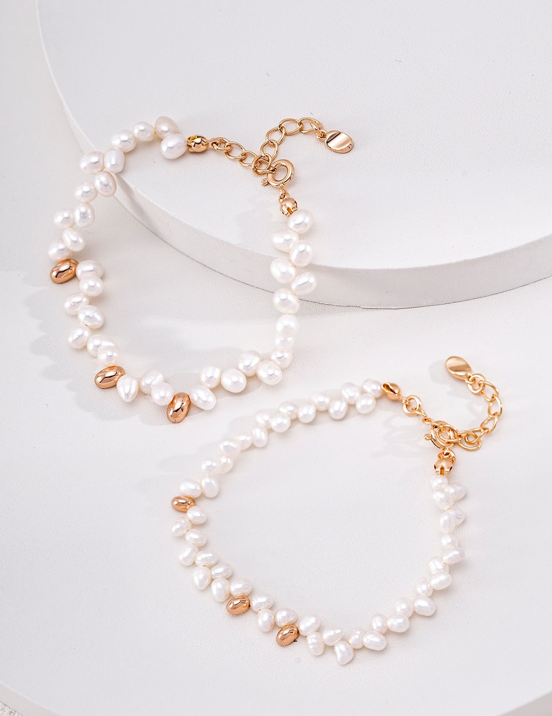 Minimalist S925 Sterling Silver Bracelet with Natural Pearls