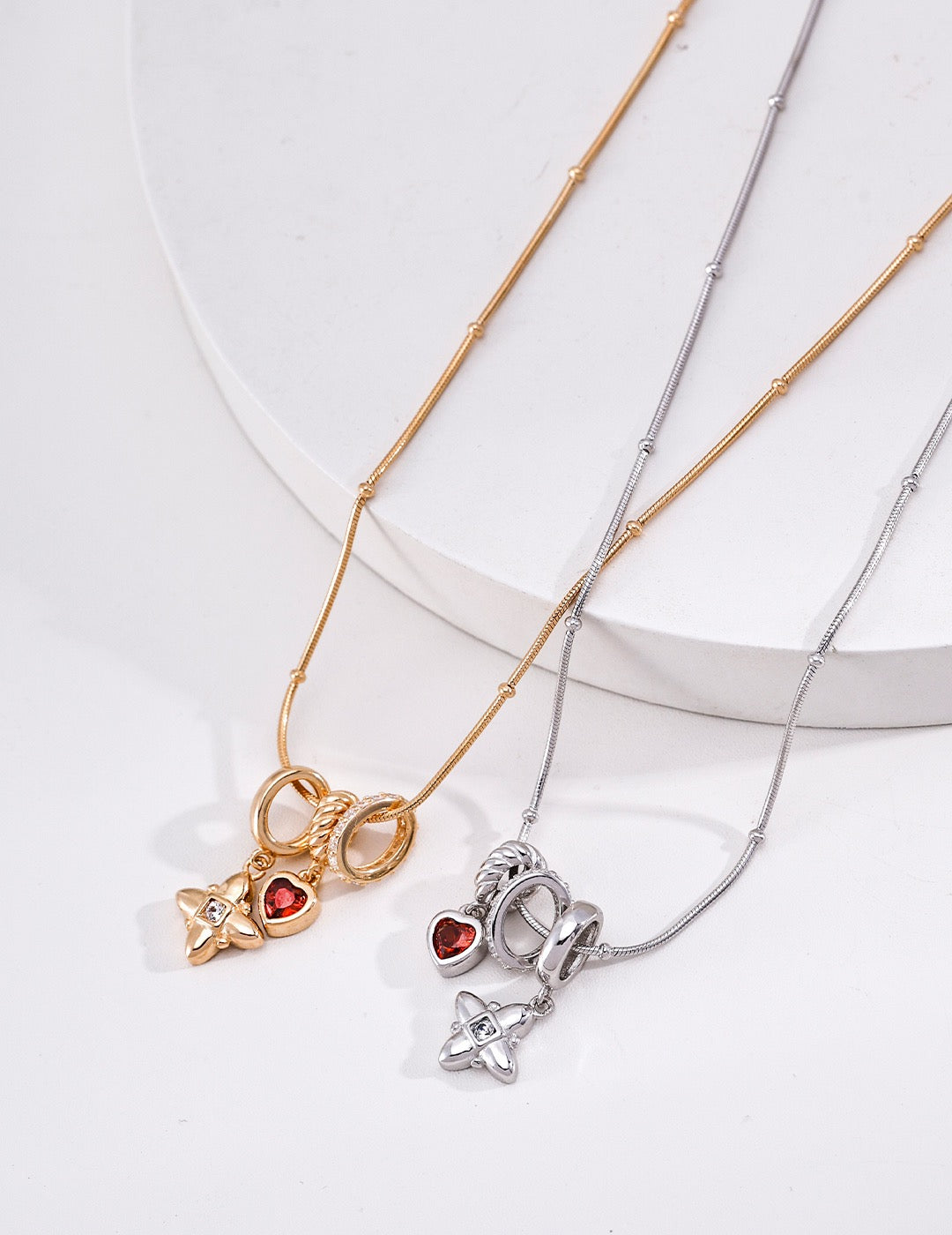 Cubic Zirconia Layered Necklace, Trendy Ins Multi-drop Stackable Design
