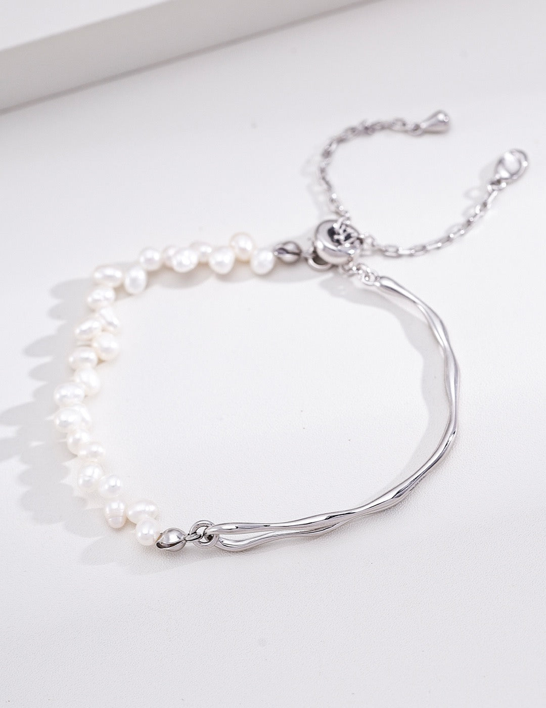 S925 Silver Natural Pearl Minimal Bracelet