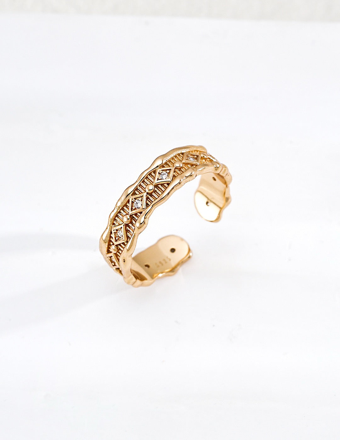Vintage Zircon Ring | S925 Sterling Silver Adjustable Band