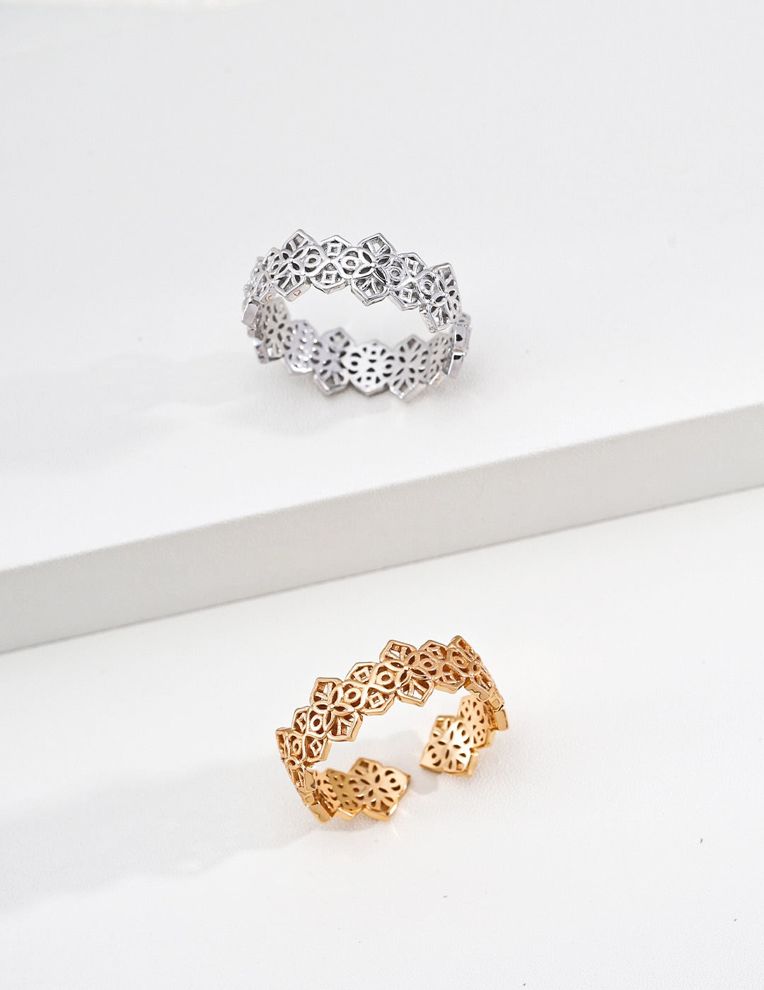 nterlocking Pattern Series Ring. Modern‑interpreted traditional motifs crafted into a ring, honoring heritage while adorning you.
