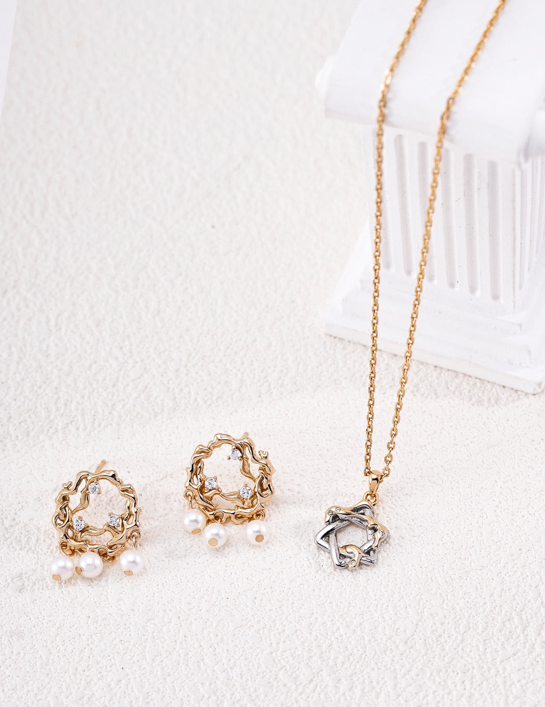 Star Wish | S925 Silver Retro Interwoven Star‑Shape Zircon Necklace